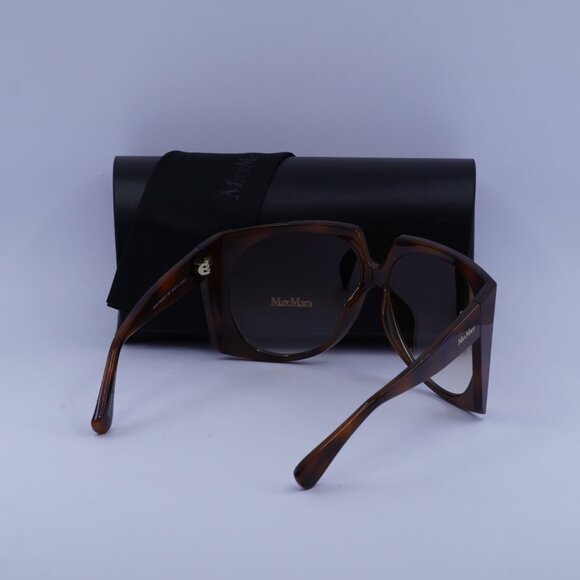 MaxMara ANNE MM0023 52F Sunglasses Havana Geometric Frame, Brown Lenses - Picture 12 of 12